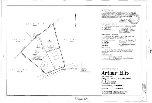 Click to see Parcel Map Book 16, pg. 67 (1983) of Nevada County Recorders Parcel Maps Book 16