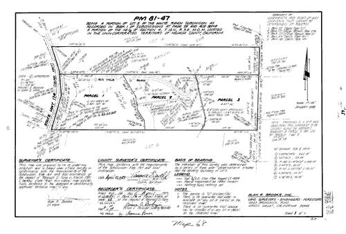 Click to see Parcel Map Book 16, pg. 68 (1983) of Nevada County Recorders Parcel Maps Book 16