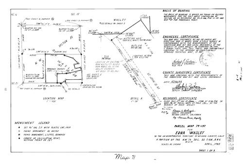 Click to see Parcel Map Book 16, pg. 71 (1983) of Nevada County Recorders Parcel Maps Book 16