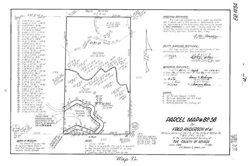 Click to see Parcel Map Book 16, pg. 82 (1983) of Nevada County Recorders Parcel Maps Book 16