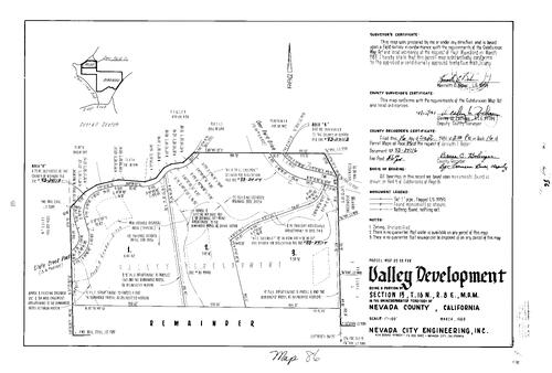 Click to see Parcel Map Book 16, pg. 86 (1983) of Nevada County Recorders Parcel Maps Book 16
