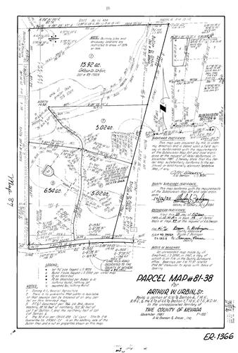 Click to see Parcel Map Book 16, pg. 87 (1983) of Nevada County Recorders Parcel Maps Book 16