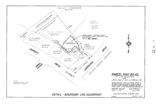 Click to see Parcel Map Book 16, pg. 89 (1983) of Nevada County Recorders Parcel Maps Book 16