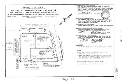 Click to see Parcel Map Book 16, pg. 93 (1983) of Nevada County Recorders Parcel Maps Book 16