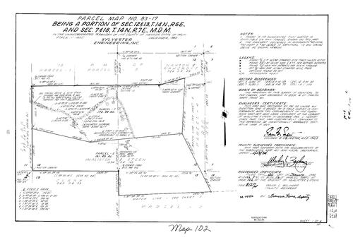 Click to see Parcel Map Book 16, pg. 102 (1984) of Nevada County Recorders Parcel Maps Book 16