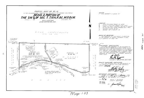 Click to see Parcel Map Book 16, pg. 103 (1984) of Nevada County Recorders Parcel Maps Book 16
