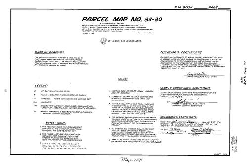 Click to see Parcel Map Book 16, pg. 105 (1984) of Nevada County Recorders Parcel Maps Book 16
