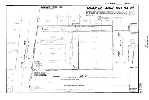 Click to see Parcel Map Book 16, pg. 105 (1984) of Nevada County Recorders Parcel Maps Book 16