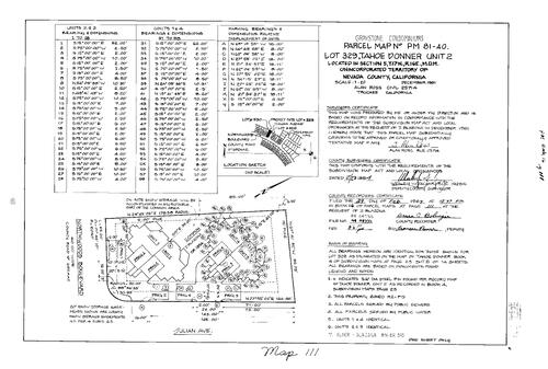 Click to see Parcel Map Book 16, pg. 111 (1984) of Nevada County Recorders Parcel Maps Book 16