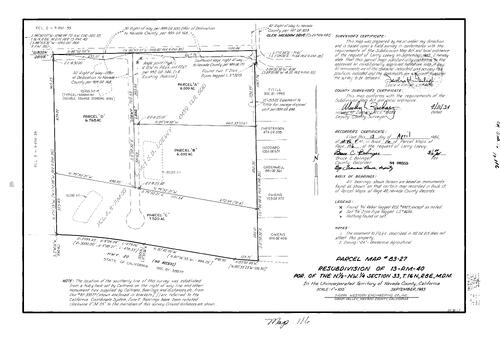 Click to see Parcel Map Book 16, pg. 116 (1984) of Nevada County Recorders Parcel Maps Book 16