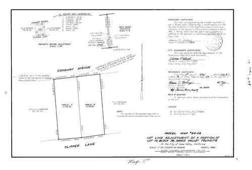 Click to see Parcel Map Book 16, pg. 117 (1984) of Nevada County Recorders Parcel Maps Book 16