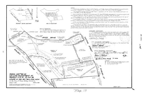 Click to see Parcel Map Book 16, pg. 118 (1984) of Nevada County Recorders Parcel Maps Book 16