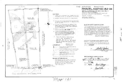 Click to see Parcel Map Book 16, pg. 121 (1984) of Nevada County Recorders Parcel Maps Book 16