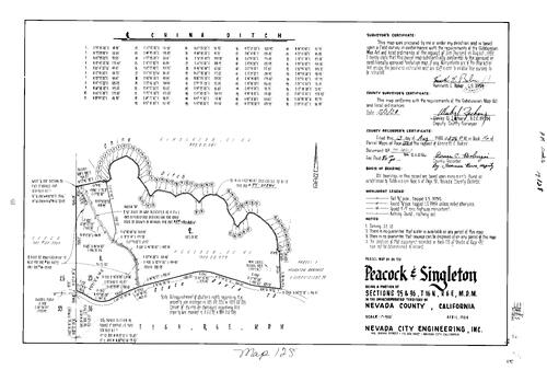 Click to see Parcel Map Book 16, pg. 128 (1984) of Nevada County Recorders Parcel Maps Book 16