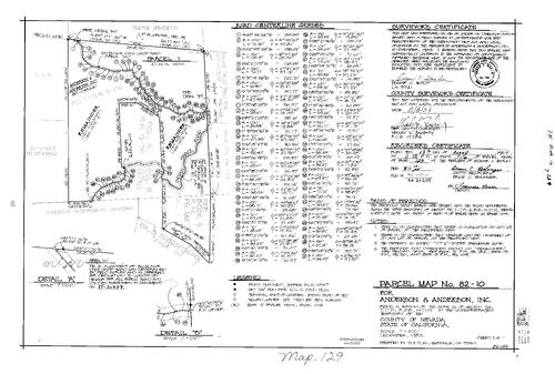 Click to see Parcel Map Book 16, pg. 129 (1984) of Nevada County Recorders Parcel Maps Book 16