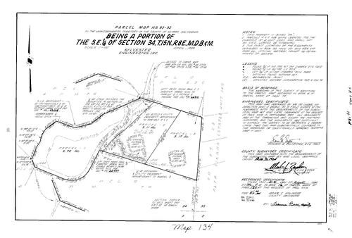 Click to see Parcel Map Book 16, pg. 134 (1984) of Nevada County Recorders Parcel Maps Book 16