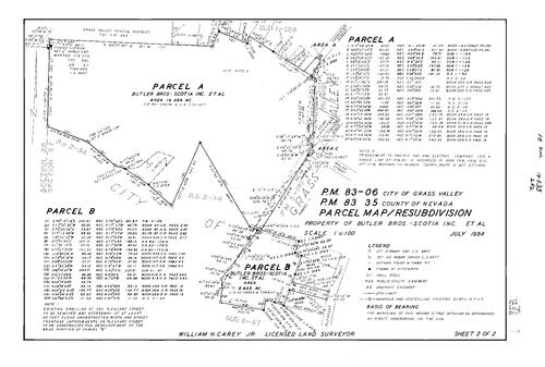Click to see Parcel Map Book 16, pg. 135 (1984) of Nevada County Recorders Parcel Maps Book 16