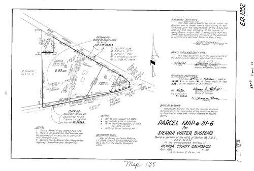 Click to see Parcel Map Book 16, pg. 138 (1984) of Nevada County Recorders Parcel Maps Book 16