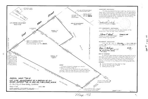 Click to see Parcel Map Book 16, pg. 143 (1984) of Nevada County Recorders Parcel Maps Book 16