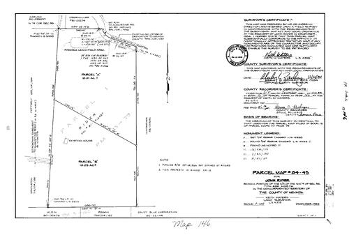 Click to see Parcel Map Book 16, pg. 146 (1984) of Nevada County Recorders Parcel Maps Book 16