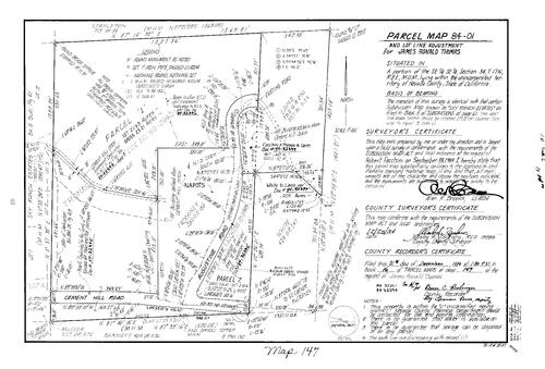 Click to see Parcel Map Book 16, pg. 147 (1984) of Nevada County Recorders Parcel Maps Book 16