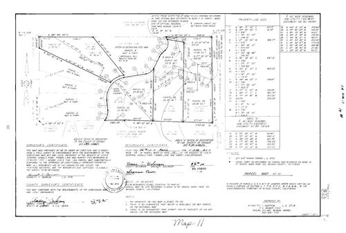 Click to see Parcel Map Book 17, pg. 11 (1985) of Nevada County Recorders Parcel Maps Book 17