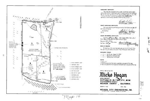 Click to see Parcel Map Book 17, pg. 14 (1985) of Nevada County Recorders Parcel Maps Book 17