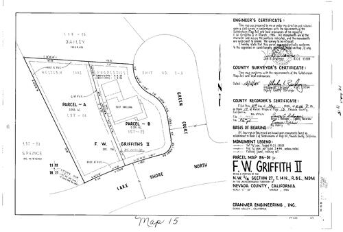 Click to see Parcel Map Book 17, pg. 15 (1985) of Nevada County Recorders Parcel Maps Book 17
