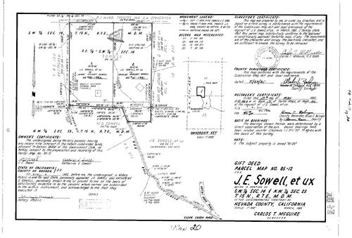 Click to see Parcel Map Book 17, pg. 20 (1985) of Nevada County Recorders Parcel Maps Book 17