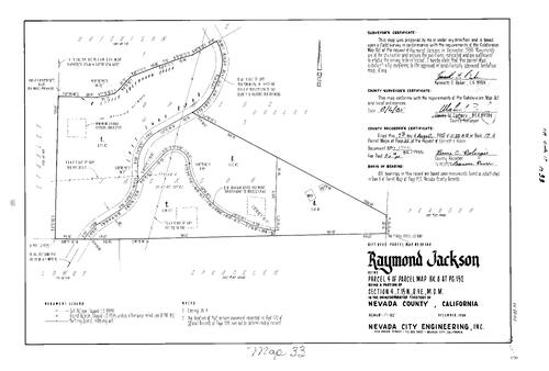 Click to see Parcel Map Book 17, pg. 33 (1985) of Nevada County Recorders Parcel Maps Book 17