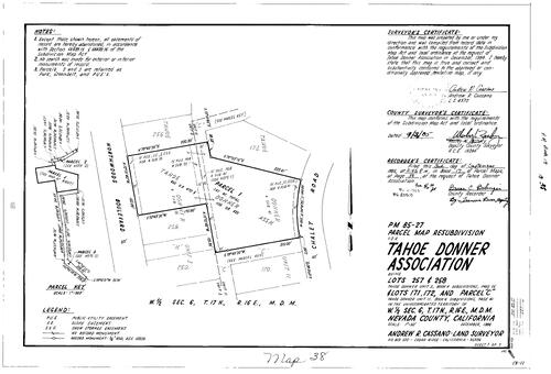 Click to see Parcel Map Book 17, pg. 38 (1985) of Nevada County Recorders Parcel Maps Book 17