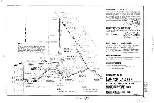 Click to see Parcel Map Book 17, pg. 39 (1985) of Nevada County Recorders Parcel Maps Book 17