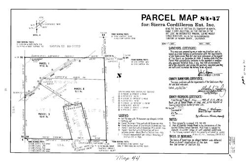Click to see Parcel Map Book 17, pg. 44 (1985) of Nevada County Recorders Parcel Maps Book 17
