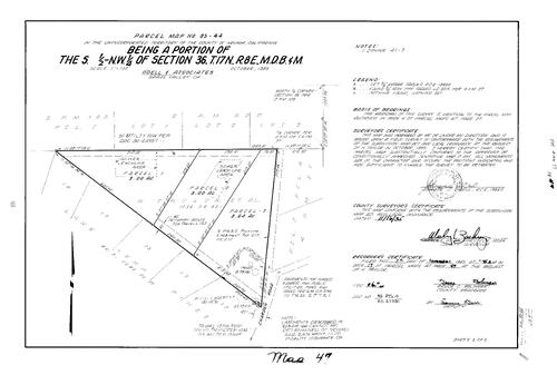 Click to see Parcel Map Book 17, pg. 47 (1985) of Nevada County Recorders Parcel Maps Book 17
