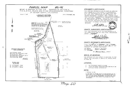 Click to see Parcel Map Book 17, pg. 50 (1985) of Nevada County Recorders Parcel Maps Book 17