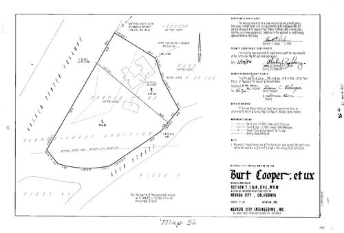 Click to see Parcel Map Book 17, pg. 56 (1986) of Nevada County Recorders Parcel Maps Book 17