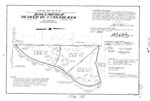 Click to see Parcel Map Book 17, pg. 58 (1986) of Nevada County Recorders Parcel Maps Book 17