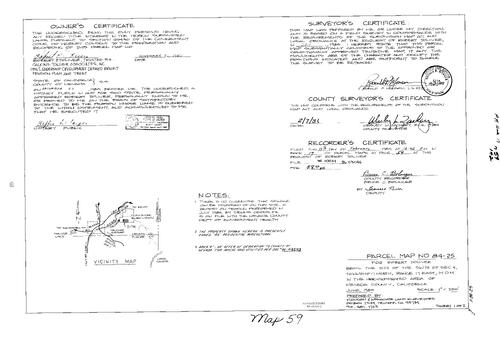 Click to see Parcel Map Book 17, pg. 59 (1986) of Nevada County Recorders Parcel Maps Book 17