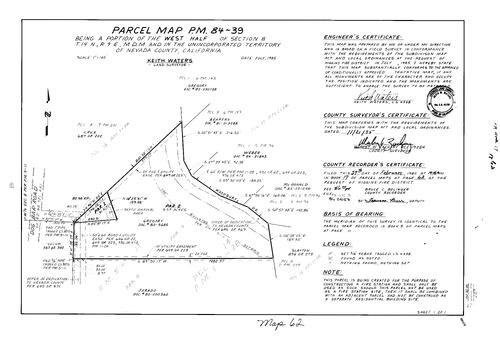 Click to see Parcel Map Book 17, pg. 62 (1986) of Nevada County Recorders Parcel Maps Book 17