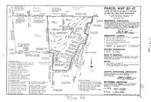 Click to see Parcel Map Book 17, pg. 66 (1986) of Nevada County Recorders Parcel Maps Book 17