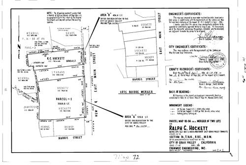 Click to see Parcel Map Book 17, pg. 72 (1986) of Nevada County Recorders Parcel Maps Book 17