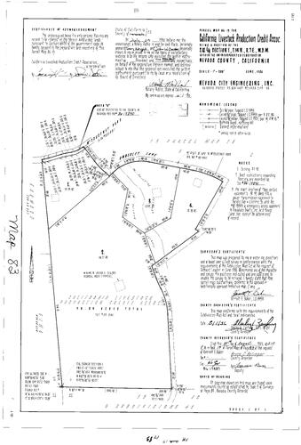 Click to see Parcel Map Book 17, pg. 83 (1986) of Nevada County Recorders Parcel Maps Book 17