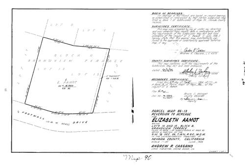 Click to see Parcel Map Book 17, pg. 90 (1986) of Nevada County Recorders Parcel Maps Book 17