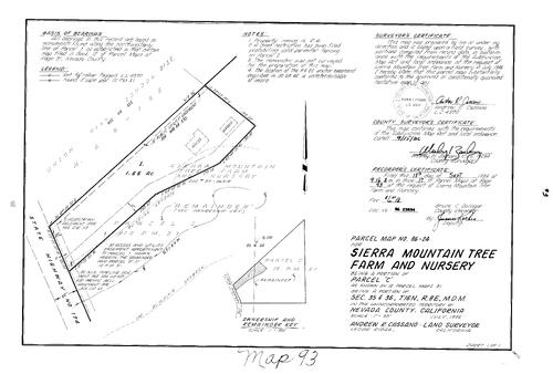 Click to see Parcel Map Book 17, pg. 93 (1986) of Nevada County Recorders Parcel Maps Book 17