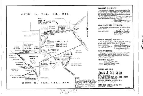 Click to see Parcel Map Book 17, pg. 97 (1986) of Nevada County Recorders Parcel Maps Book 17