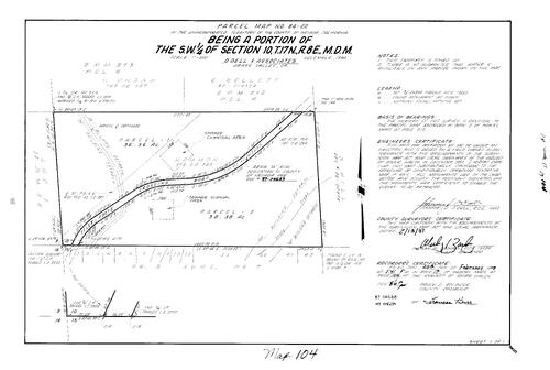 Click to see Parcel Map Book 17, pg. 104 (1987) of Nevada County Recorders Parcel Maps Book 17
