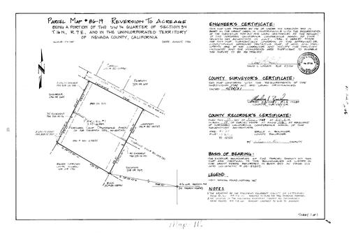 Click to see Parcel Map Book 17, pg. 116 (1987) of Nevada County Recorders Parcel Maps Book 17