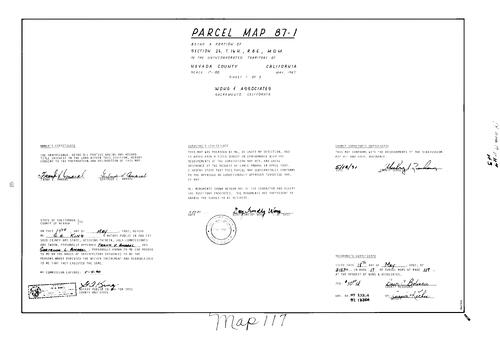 Click to see Parcel Map Book 17, pg. 117 (1987) of Nevada County Recorders Parcel Maps Book 17
