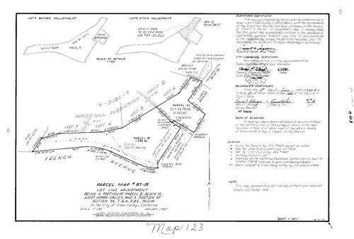 Click to see Parcel Map Book 17, pg. 123 (1987) of Nevada County Recorders Parcel Maps Book 17