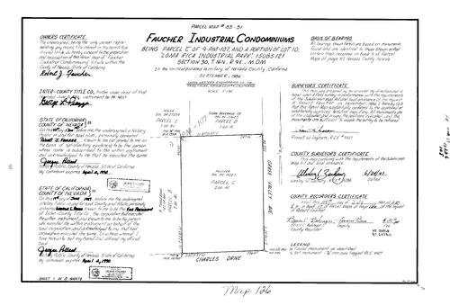 Click to see Parcel Map Book 17, pg. 126 (1987) of Nevada County Recorders Parcel Maps Book 17
